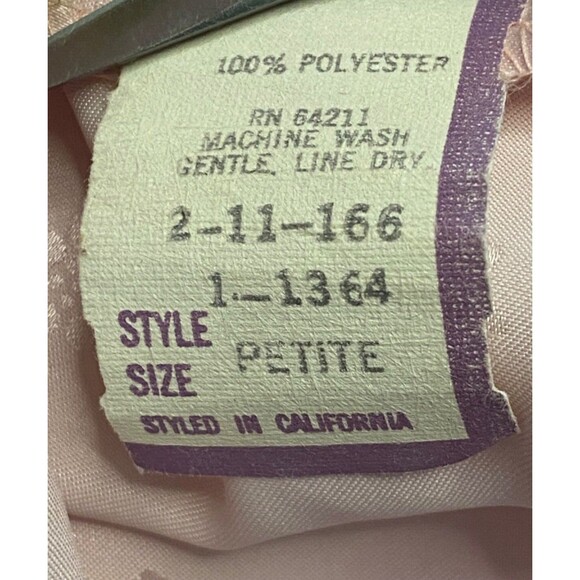 Vtg Frost Bros PINK Floral SATIN House Coat ROBE Short Mini Size Petite Small - Picture 8 of 8